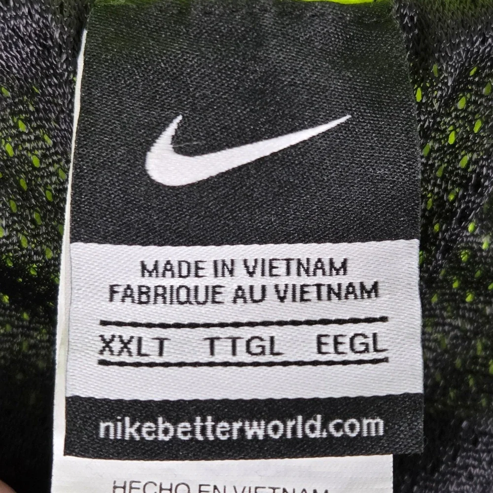 Nike Mens Swim Trunks XXL Tall Gray Neon Volt Yellow Mesh Lined‎ Board Shorts